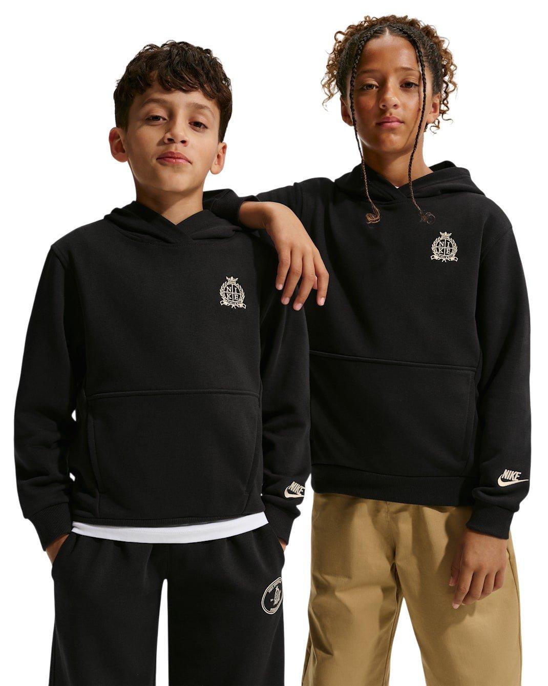 Nike Big Kids' Sportswear Club French Terry Hoodie - Black - BLACK